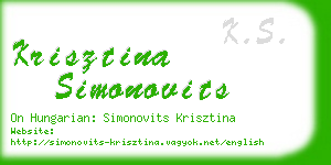 krisztina simonovits business card